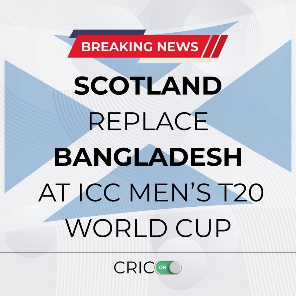 SCO REPLACES BAN IN T20 WORLD CUP