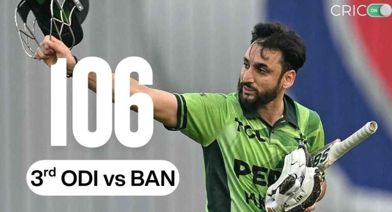 Salman Ali Agha 106 in 3rd ODI vs Bangladesh 2026